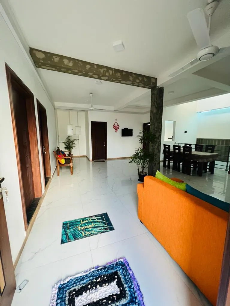 Entrance to the shared lounge and dining area